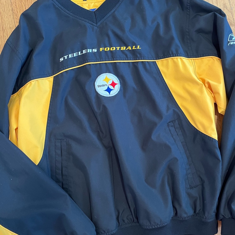 Unisex Vintage Reebok Pittsburgh Steelers V-Neck Pullover